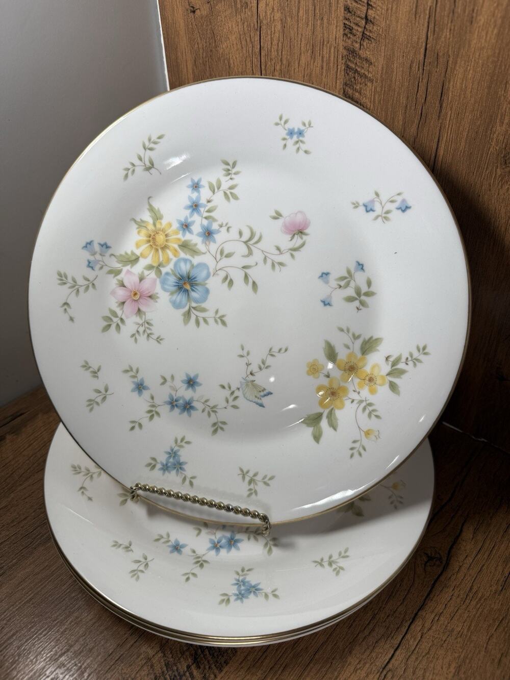 Royal Doulton Elegy Dinner Plates Set Of Four Flowers And Butterflies